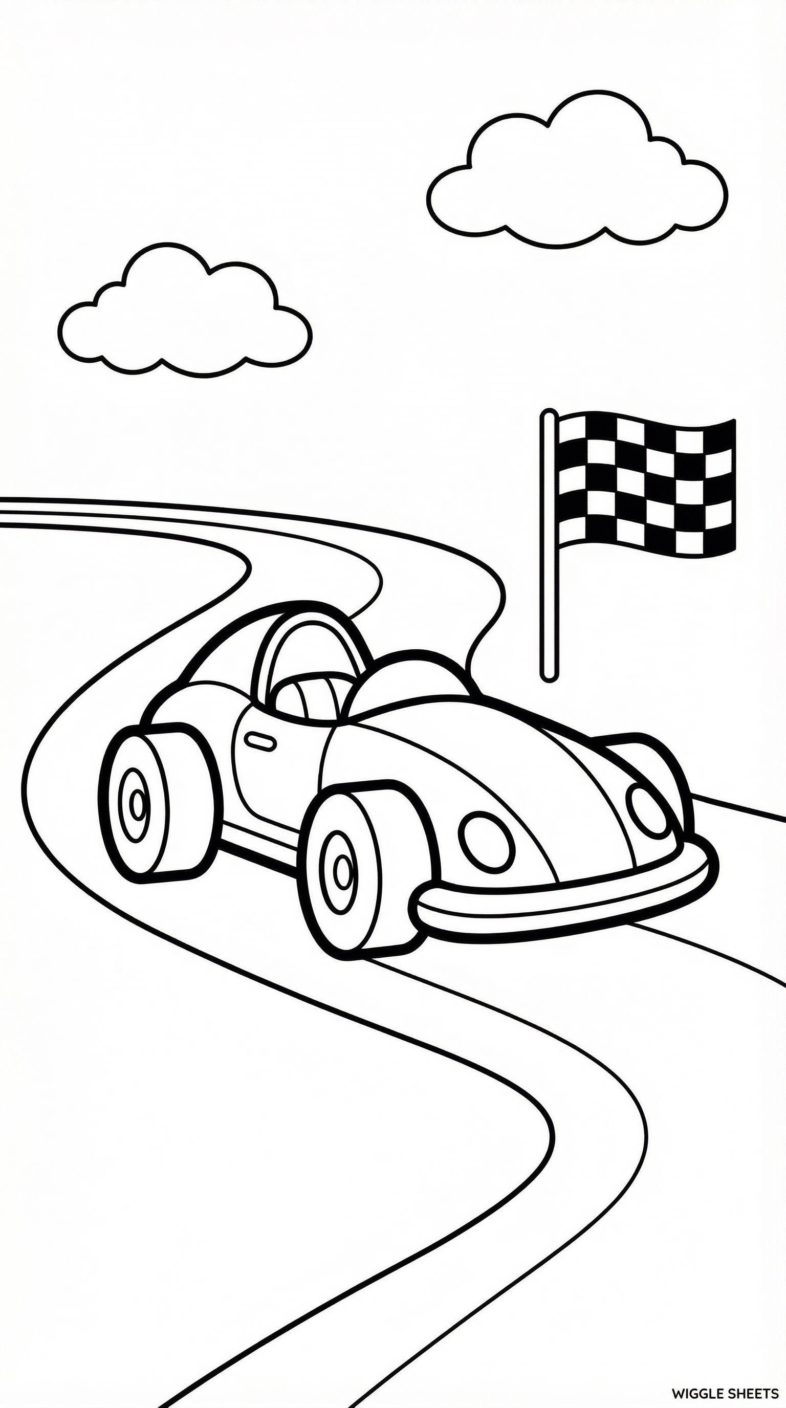 Simple Race Car Coloring Page